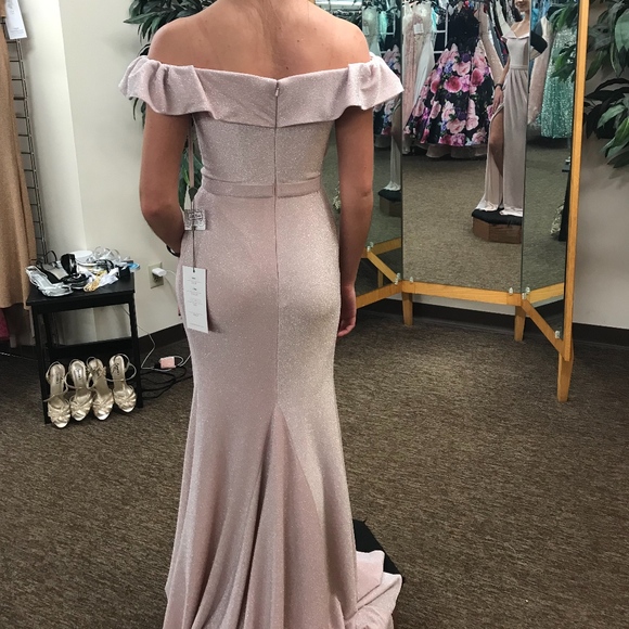 Morrell Maxie light pink sparkly prom dress size 0 - Picture 1 of 4